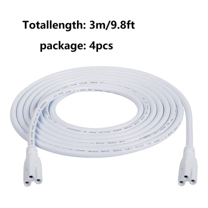 SinLoon UL-LP Certified T5/T8 LED Lamp Connecting Wire – 9.8ft, 4-Pack