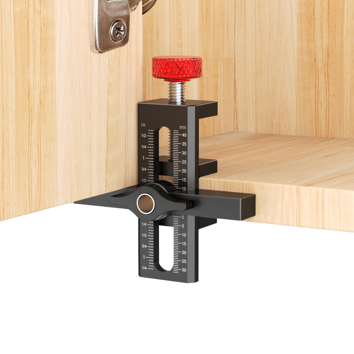 Sinpiode Cabinet Door Mounting Jig with Quick Edge Positioner – Adjustable Alignment Tool