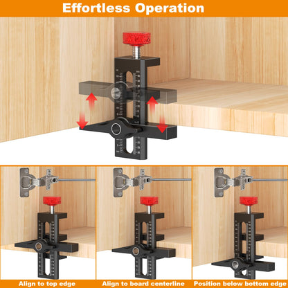 Sinpiode Cabinet Door Mounting Jig with Quick Edge Positioner – Adjustable Alignment Tool