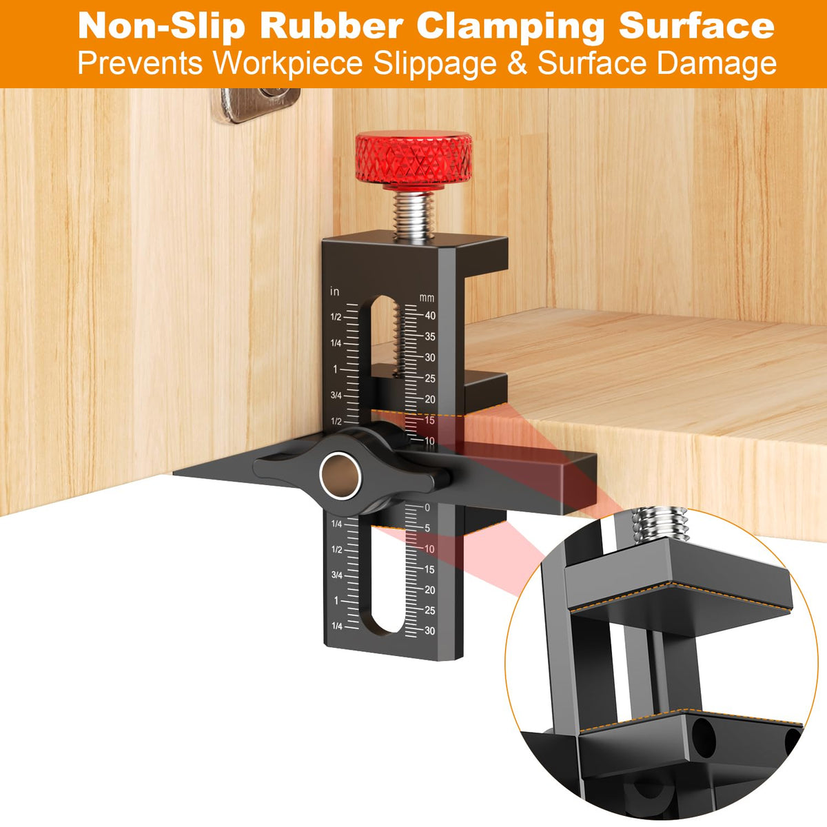 Sinpiode Cabinet Door Mounting Jig with Quick Edge Positioner – Adjustable Alignment Tool