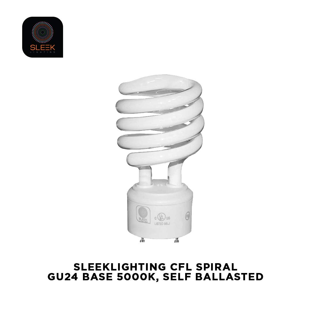 SLEEKLIGHTING GU24 2-Pin CFL Bulbs, 23W, 1600 lm, 5000K, 4-Pack