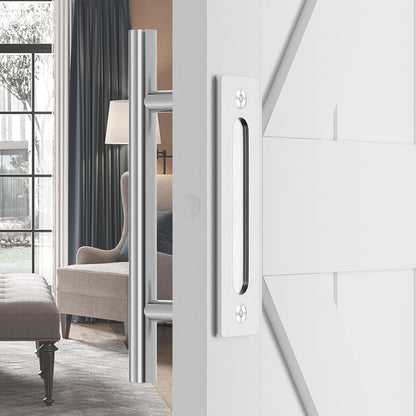 SMARTSTANDARD 12-Inch Barn Door Handles – Heavy-Duty Stainless Steel Two-Sided Pull