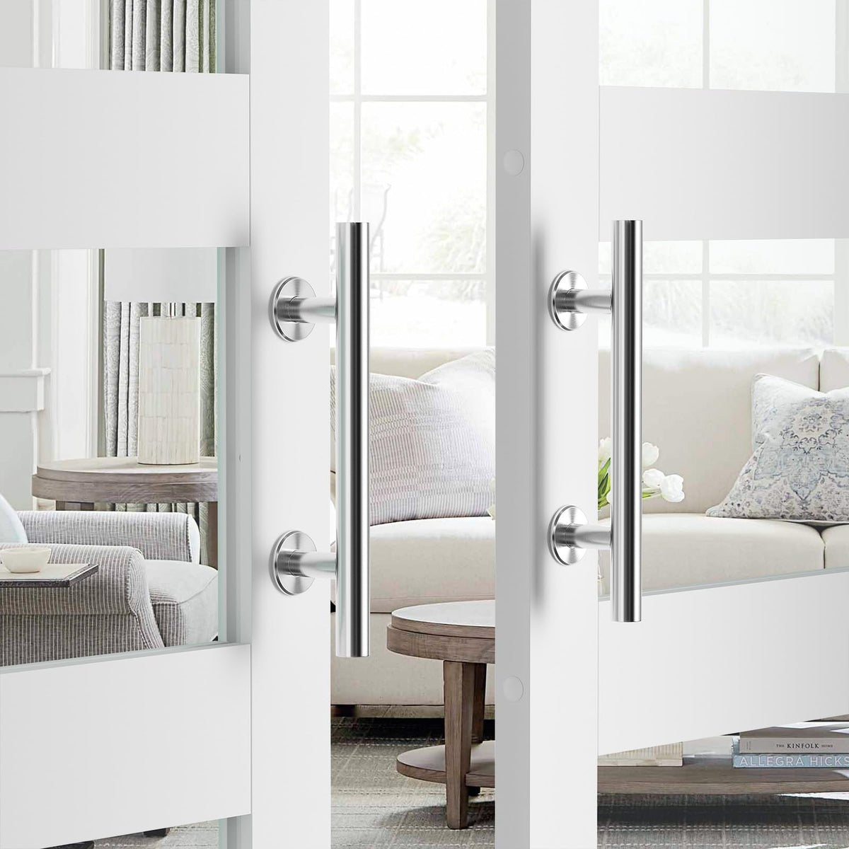 SMARTSTANDARD 12-Inch Barn Door Handles – Heavy-Duty Stainless Steel Two-Sided Pull