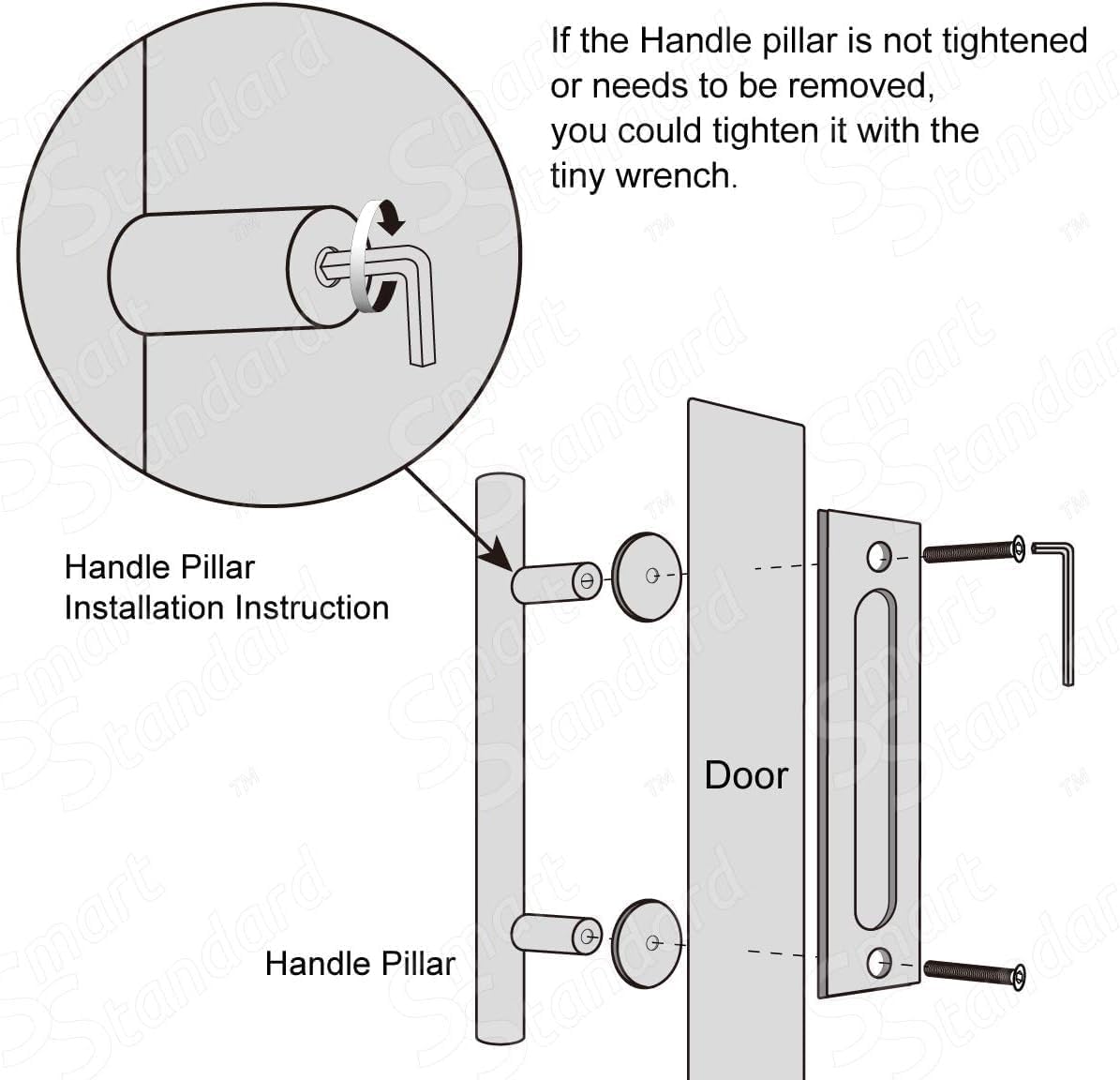 SMARTSTANDARD 12-Inch Barn Door Handles – Heavy-Duty Stainless Steel Two-Sided Pull