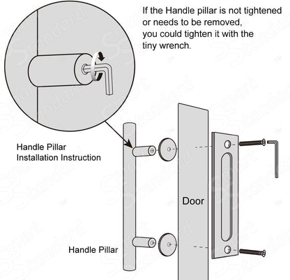 SMARTSTANDARD 12-Inch Barn Door Handles – Heavy-Duty Stainless Steel Two-Sided Pull
