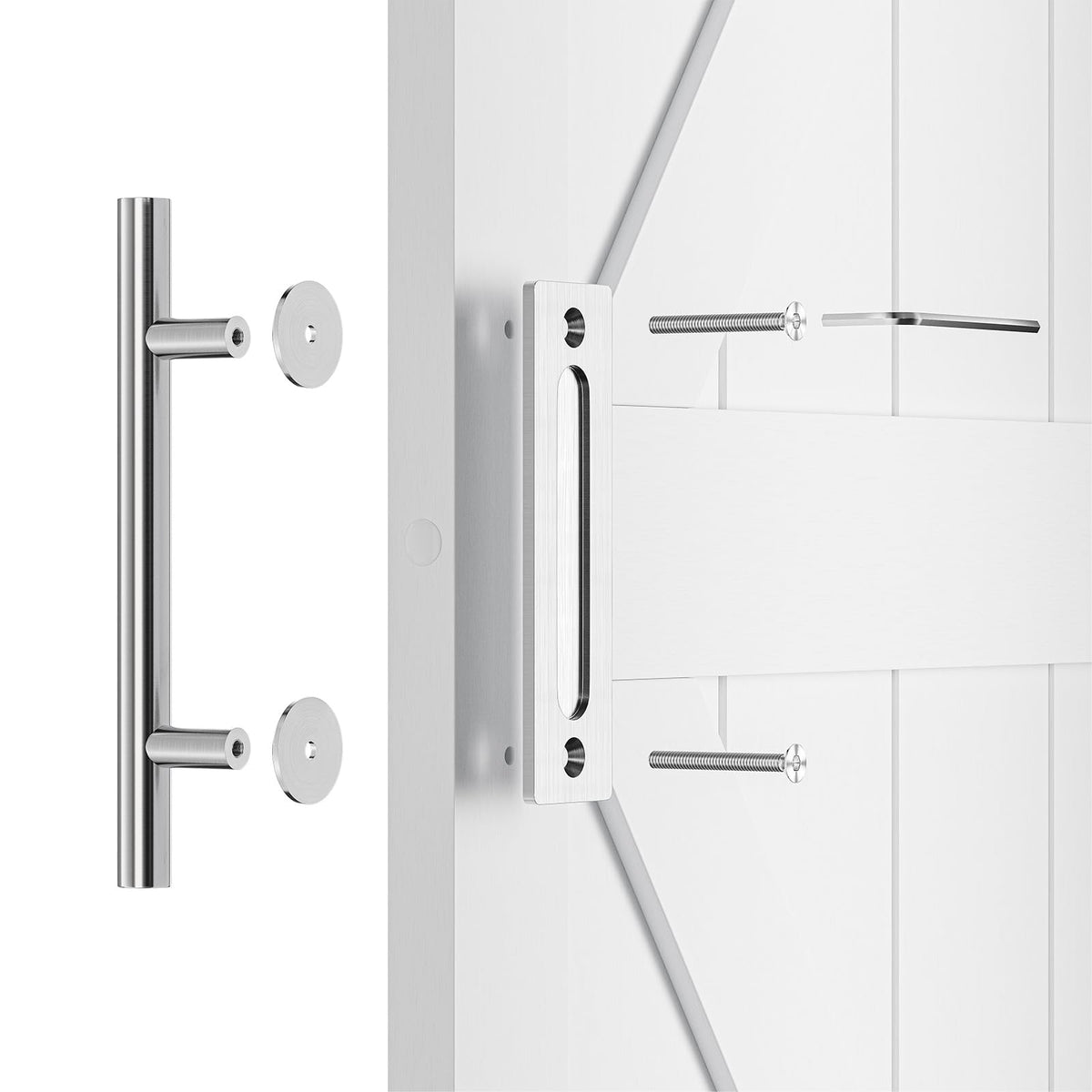 SMARTSTANDARD 12-Inch Barn Door Handles – Heavy-Duty Stainless Steel Two-Sided Pull