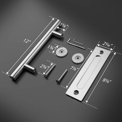 SMARTSTANDARD 12-Inch Barn Door Handles – Heavy-Duty Stainless Steel Two-Sided Pull