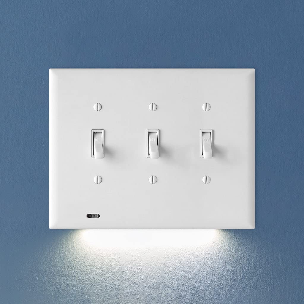 SnapPower SwitchLight - Built-in LED Night Light for Single/Triple-Gang Switches | Auto On/Off