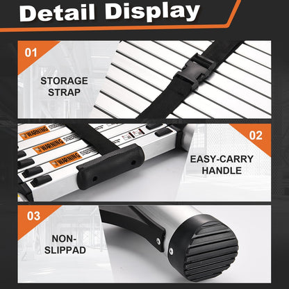 Soctone Telescoping Ladder 12.5 ft – Aluminum, 330 lb Capacity, 2 Triangle Stabilizers
