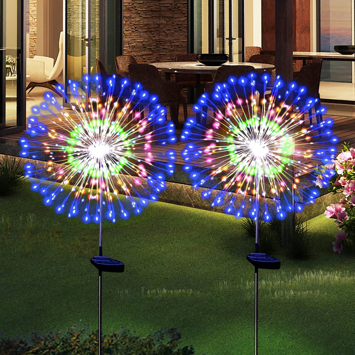 SolarEra Solar Garden Firework Lights – 2 Pack 180 LED Outdoor Waterproof Twinkle Lights