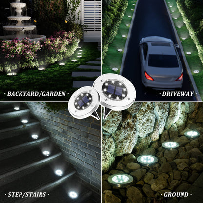SOLPEX Solar Ground Lights 8-Pack – Outdoor Pathway & Garden Lighting, Waterproof, Cool White