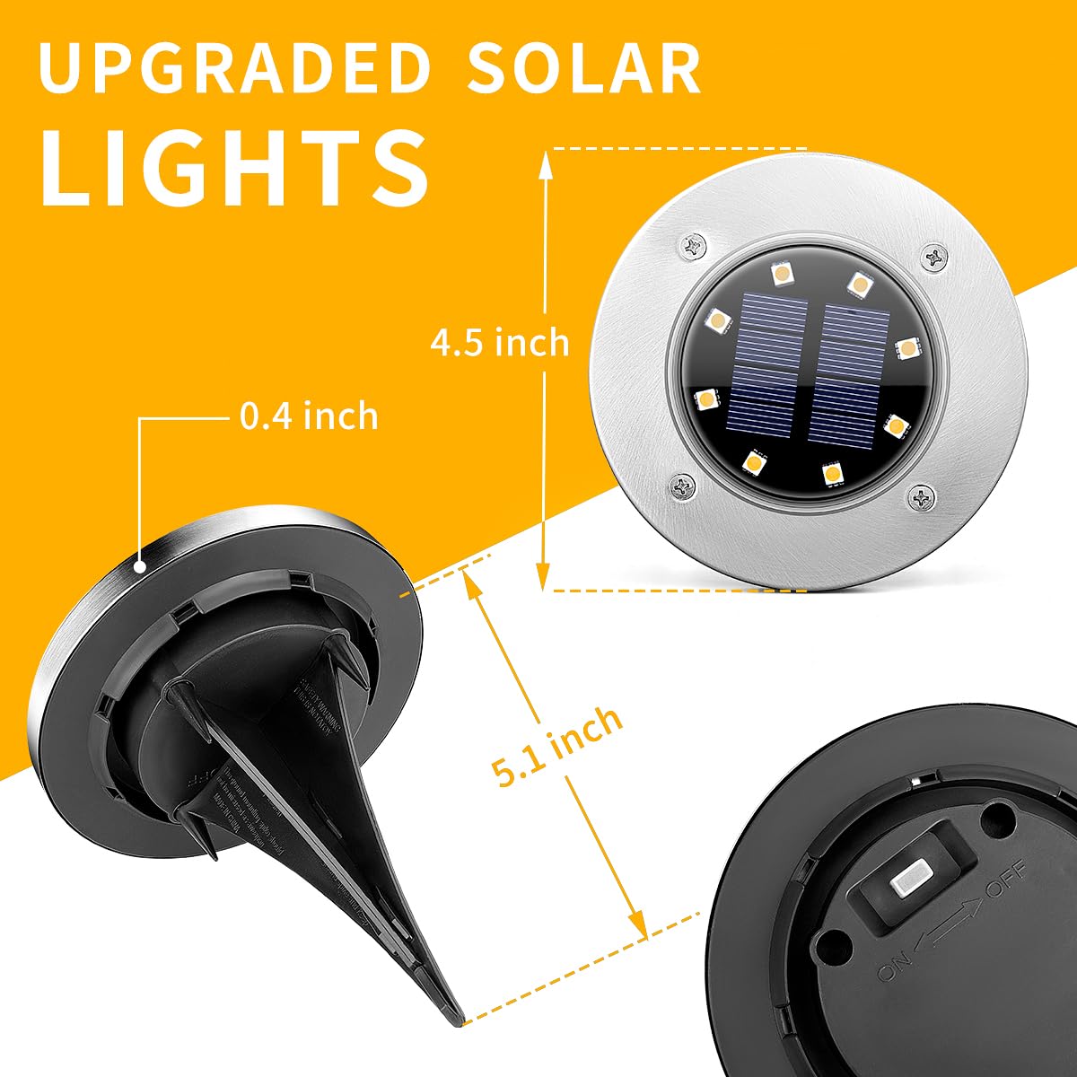 SOLPEX 20 Pack Solar Ground Lights – Waterproof Warm White Landscape Lighting