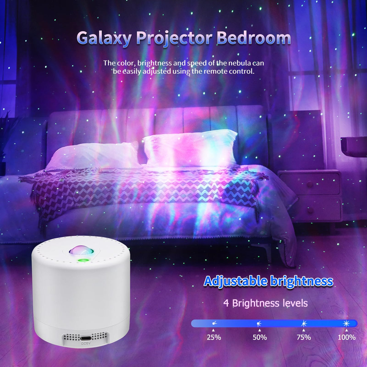 Sonhonron Star Projector – Galaxy LED Nebula Night Light with Remote, Timer & Sound Mode