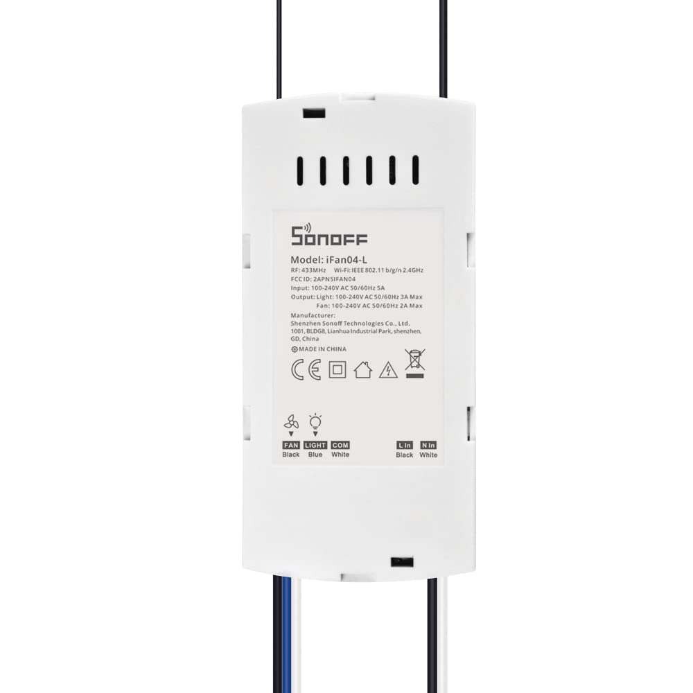 SONOFF iFAN04 WiFi Ceiling Fan Light Controller – App & Voice Control, No Hub Required (2.4G WiFi)