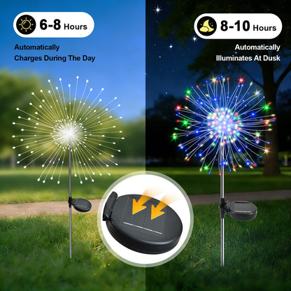Soomit Solar Garden Lights Outdoor – 2 Pack 120 LED Twinkling Firework Lights (2 Modes, Waterproof)