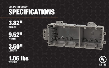 Southwire MSBMMT5G 5-Gang Multi-Mount Device Box with Depth Adjustable | Heavy-Duty 42 lb | Gray