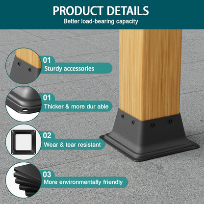SPACEEUP 4x4 Post Base 2-Pack – Heavy Duty Steel Deck Bracket for 4x4 Wood Posts
