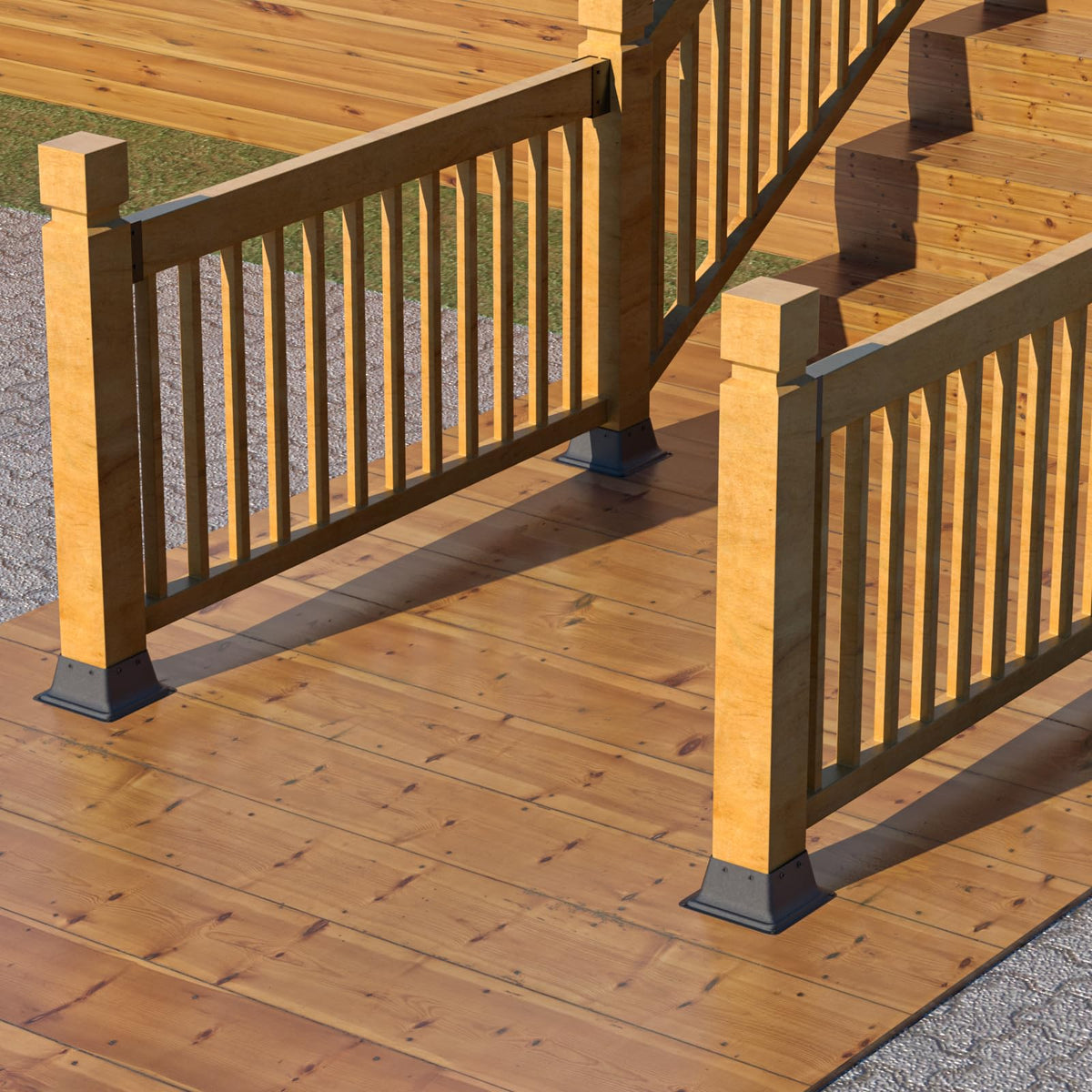 SPACEEUP 4x4 Post Base 2-Pack – Heavy Duty Steel Deck Bracket for 4x4 Wood Posts