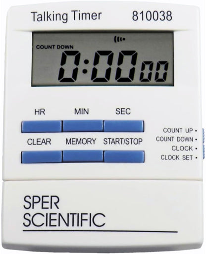 Sper Scientific Talking Lab Countdown Timer – Voice Announcements for Hands-Free Lab Timing
