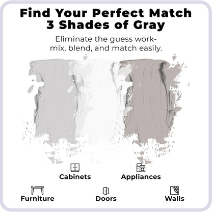 spot. Touch-Up Paint | Matte Finish Kit 3-Pack (Gray & White) – Quick-Dry, Low-Odor