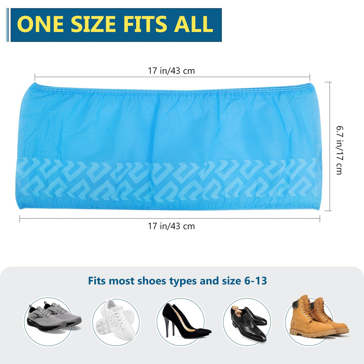 Squish Disposable Shoe Covers Non-Slip, Thick & Durable — 100-Pack (50 Pairs)