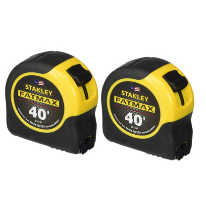 STANLEY FATMAX 40 ft Tape Measure — Pack of 2, 1/32 in Accuracy, No Batteries