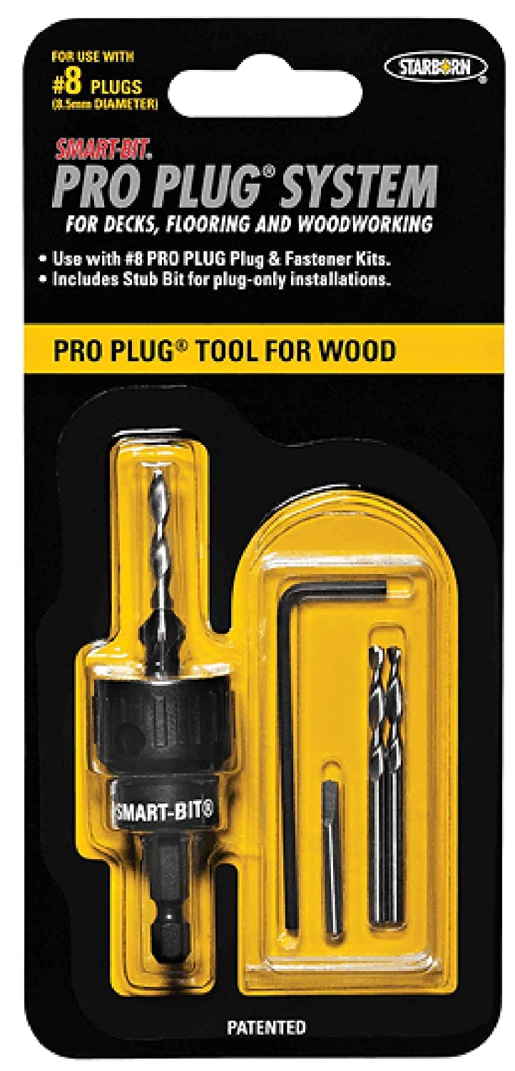 Starborn Smart-Bit Pro Plug System Countersink Drill Bit for Wood Decks, Flooring & Woodworking
