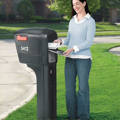 Step2 MailMaster Plus Mailbox & Post – Weather-Resistant, Large Black Outdoor Mailbox, USPS-Approved