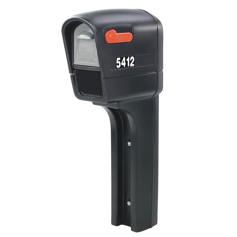 Step2 MailMaster Plus Mailbox & Post – Weather-Resistant, Large Black Outdoor Mailbox, USPS-Approved