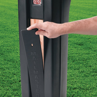 Step2 MailMaster Plus Mailbox & Post – Weather-Resistant, Large Black Outdoor Mailbox, USPS-Approved