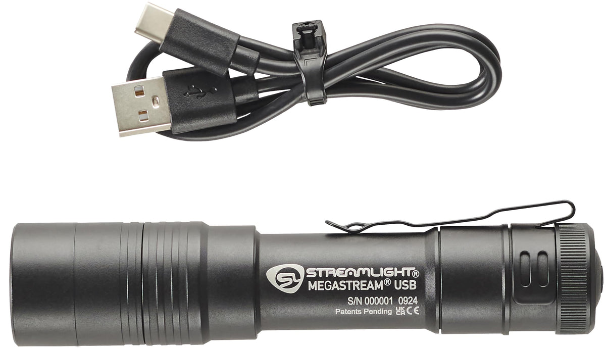 Streamlight MegaStream USB 1800-Lumen EDC Flashlight - Rechargeable, IPX7, USB-C