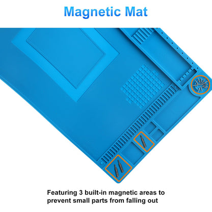 STREBITO Silicone Soldering Mat – Heat-Resistant 932°F, Magnetic Work Surface, 17.7 x 11.8 in