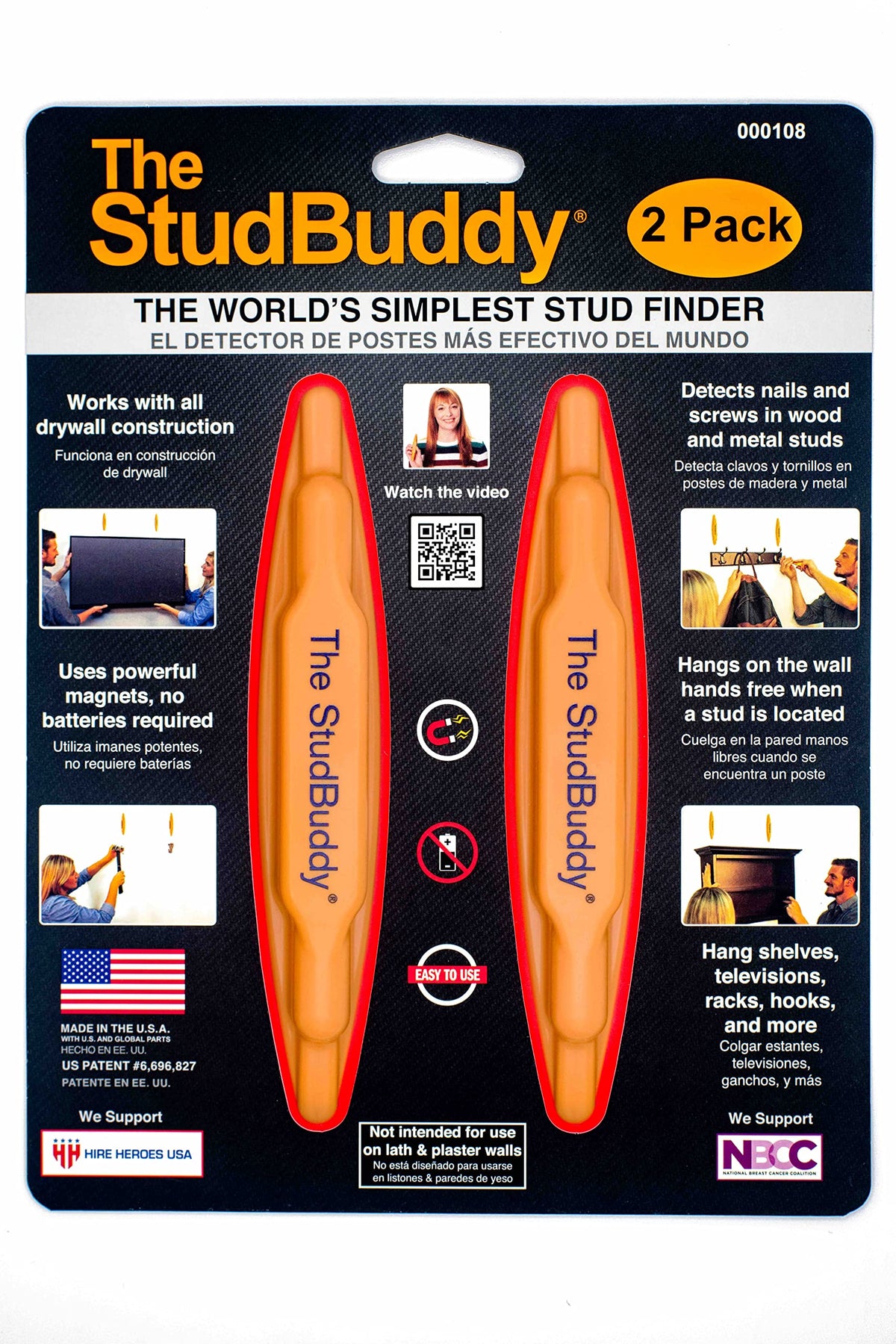 The StudBuddy Original Magnetic Stud Finder – Made in USA, No Batteries Required