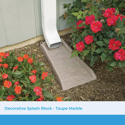 Suncast Decorative Splash Block – Light Taupe Downspout Extender