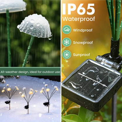 Sunket Solar Garden Lights 2-Pack – Warm White Mushroom Path Lights
