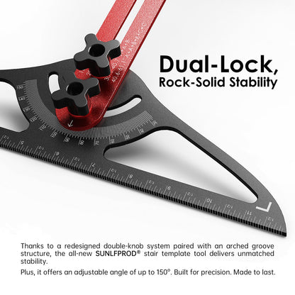 SUNLFPROD Stair Tread Template Tool – Dual Nut Locking Jig, Modular Stair Measuring Tool