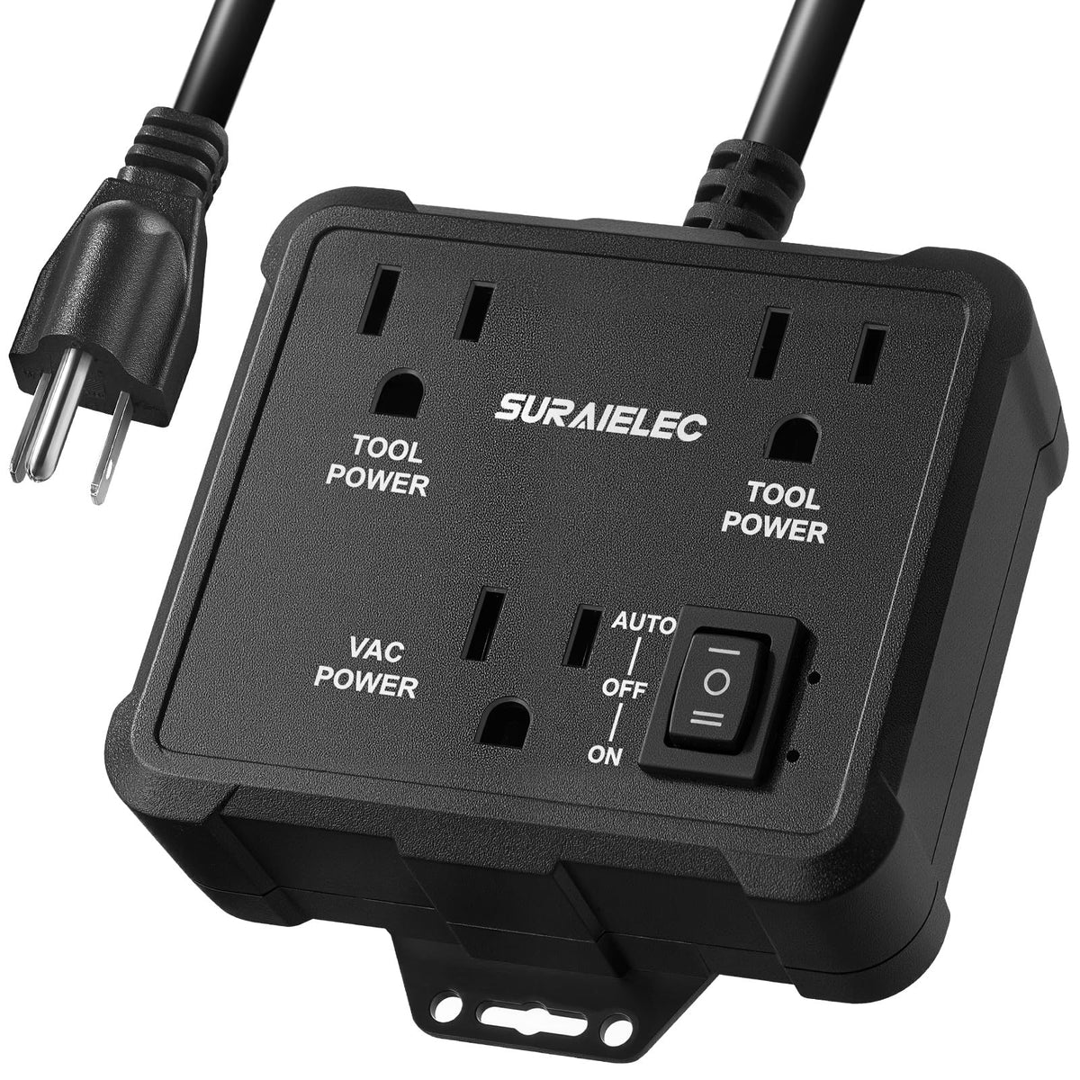 SURAIELEC Automatic Vacuum Switch for 2 Tools – Auto/On/Off, 125V 15A
