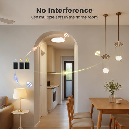 SURAIELEC Wireless Light Switch Kit — 15A, 100ft Range, No Wiring Needed