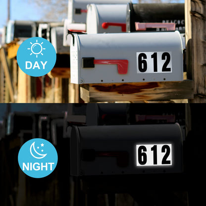 Sureforu 5-Pack 300 Reflective Numbers – 3-Inch Waterproof Adhesive Mailbox Numbers