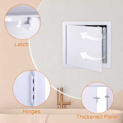 Suteck Plastic Access Panel 12x12 in – Reinforced Hinged Ceiling & Wall Door (White)