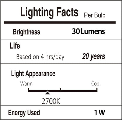 Svater Outdoor String Lights LED 25 ft – Waterproof Dimmable G40 Bulbs, 2700K Warm White