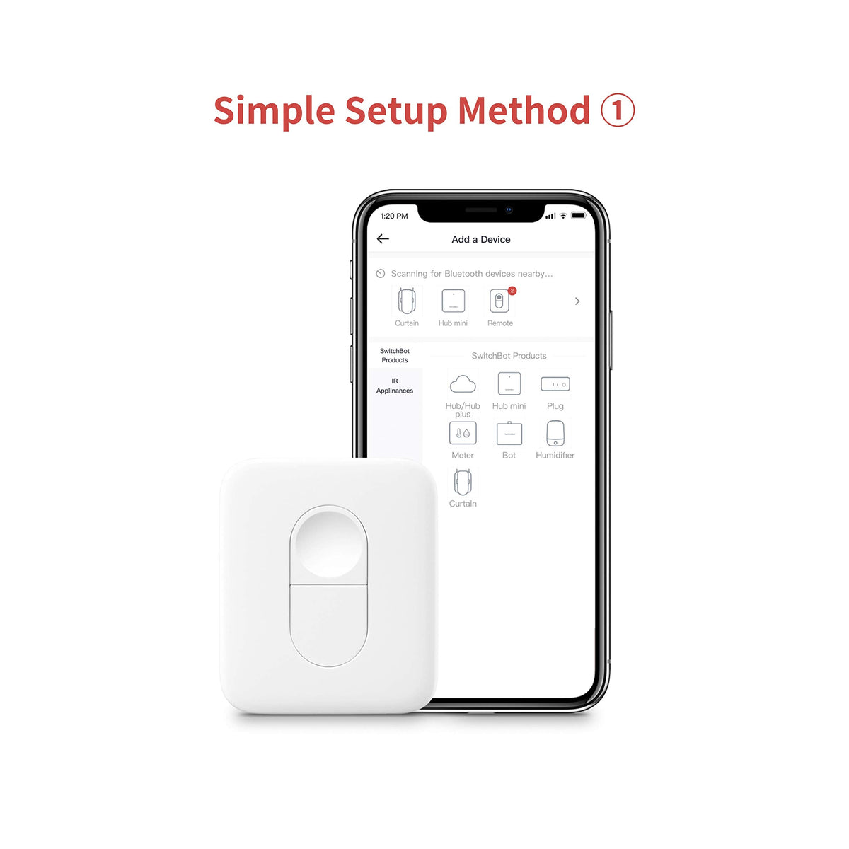 SwitchBot Remote One Touch Button – Easy Control for Bot, Curtain, Bulb & More (Bluetooth 5.0)