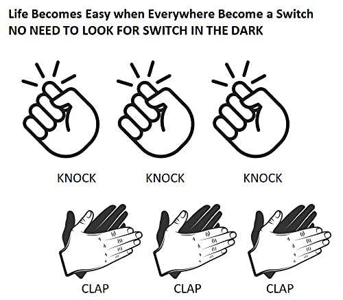 SYSAI 3 Claps Light Control Bulb – Sound Activated ON/OFF, The Clapper, Soft White 8W