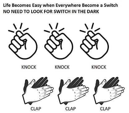 SYSAI 3 Claps Light Control Bulb – Sound Activated ON/OFF, The Clapper, Soft White 8W