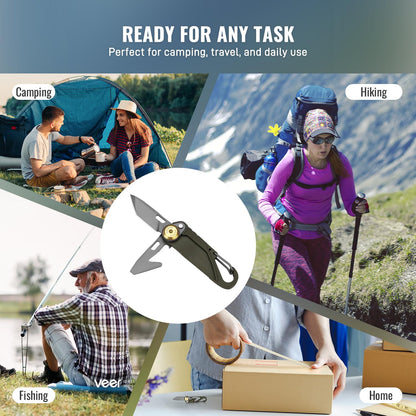 Tacray Vinto 5-in-1 Ultra-Light Pocket Knife | EDC Multitool (Green)
