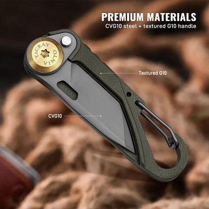 Tacray Vinto 5-in-1 Ultra-Light Pocket Knife | EDC Multitool (Green)