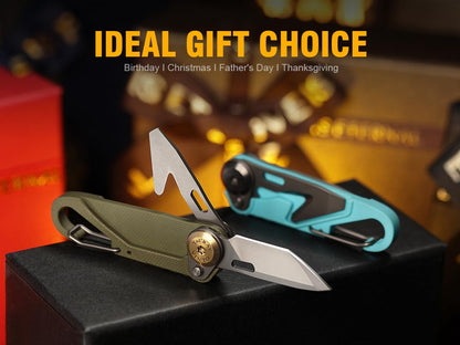 Tacray Vinto 5-in-1 Ultra-Light Pocket Knife | EDC Multitool (Green)