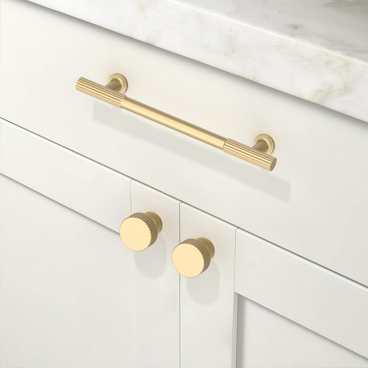 Talentedeco 10 Pack Brushed Gold Kitchen Cabinet Knobs & Drawer Pulls
