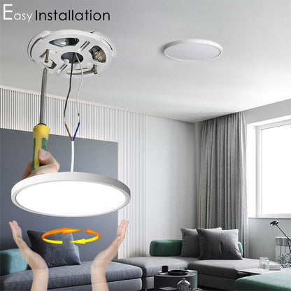 Taloya Flush Mount 12-Inch LED Ceiling Light Milk White Shell 20W 5 Color Temperatures