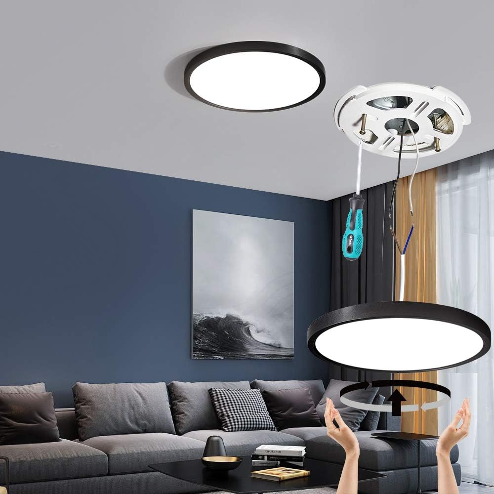 TALOYA 12in Flush Mount LED Ceiling Light | 20W, 5 Color Temperatures